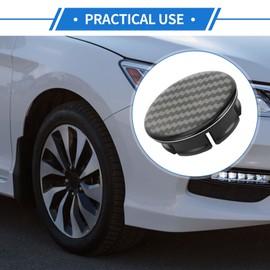 VekAuto 1pc Car Wheel Hub Center Caps, 50mm 1.97"OD Universal for Car Durable ABS Plastic Carbon Fiber Pattern Black Front and Rear Wheels