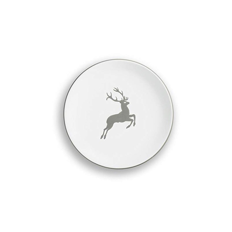 GMUNDNER KERAMIK Dessert Plate Diameter 20 cm Grey Deer Handmade
