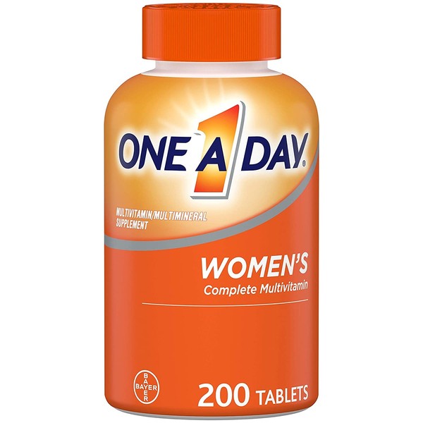 One A Day Women’s Multivitamin, Supplement with Vitamin A, C, D, E and Zinc for Immune Health Support, B12, Biotin, Calcium & More, Tablet 200 count