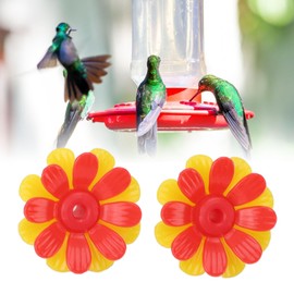 Feeding Ports Replacement Parts, High Durability Easy To Bright Colors Feeders Replacement Flowers for Outdoors (Yellow + Red (with Red Core))