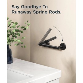 FORIOUS Matte Black Stainless Steel Toilet Paper Holder - Rustproof & Durable