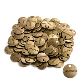 Pack of 150 Antique Handmade Metal Buttons Label Charm Pendant DIY Craft Jewellery Making Accessories Craft Decorations Handmade Clothing Accessories Decor Metal Handmade Buttons DIY Buttons