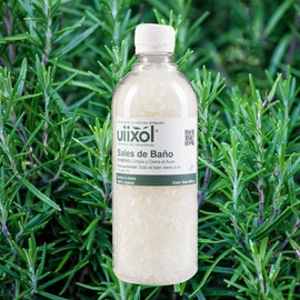 Uiixol Aceites Esenciales - Sales de Baño para Tina con Sal Marina y Sal Epsom, Efecto Relajante y Aromaterapia, Aroma a Romero que Limpia el Aura - 500g