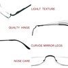 COVESATO Half Frame Reading Glasses, Half Metal Moon Readers for