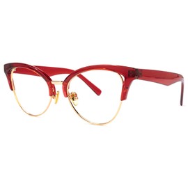 Zeelool Women's Browline Cat Eyeglasses Frame with Clear Lens Charlene FX0819-05 Red