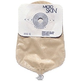 Cymed One-piece Urostomy Pouch with Cut-to-fit MicroSkin Plain Barrier 1-3/4" Stoma Opening, 9" L, Clear, Odor-proof Film, Comfort Backing, Latex-free (Box of 10 Each)