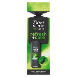 Dove Men+Care Refresh+Care Body Wash & Socks Gift Set 3-in-1 hair, face & body wash and socks in a stylish cracker perfect gifts for men 1 piece