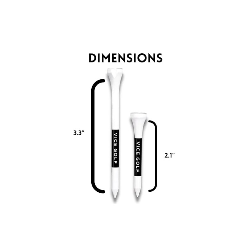 Vice Golf Tees | White | 60 Driver Tees &
