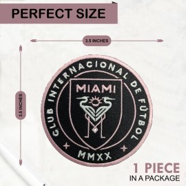 Unbranded Inter Miami MLS Club Logo Iron On Patch-Sew Patch-Embroide