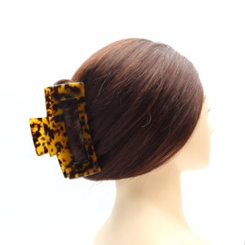 QinGoo Extra Large Tortoise Shell Hair Clip, Firm, Hair Clip, Popular, Hair Accessory, Cute, Stylish, Korean, 1 Piece (5.0 x 2.4 inches (12.7 x 6 cm), Dark Tortoise)