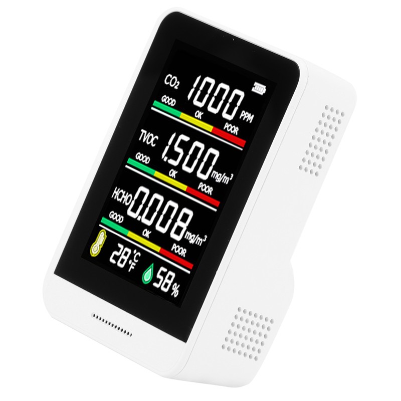 Air Quality Monitor Portable CO2 TVOC Formaldehyde Tester Humidity Detection