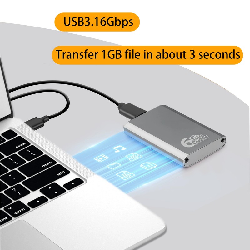 FINEANDENG USB to MSATA Solid State Drive Box USB3.1 External