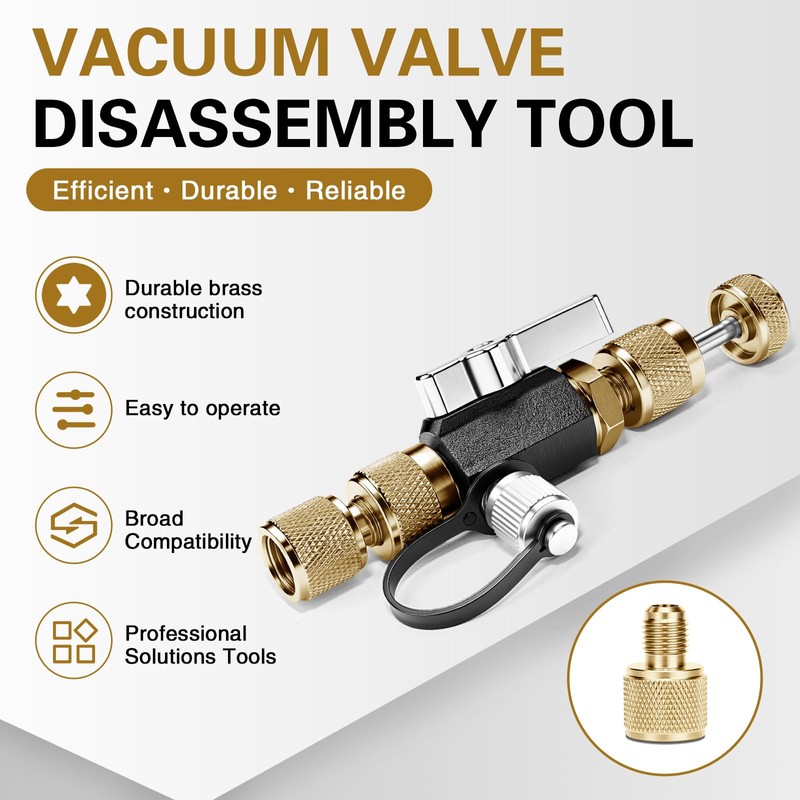 Behonor HVAC Valve Core Removal Tool,Valve Core Remover Installer Tool,1/4"&