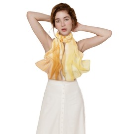 FAIRYGATE Ladies Scarves Women's Long Soft Chiffon Silk Neck Scarf for Women Shawl Shawls for Weddings Stole Wrap Womens Scarfs Clearance Clothing Accessory A4107