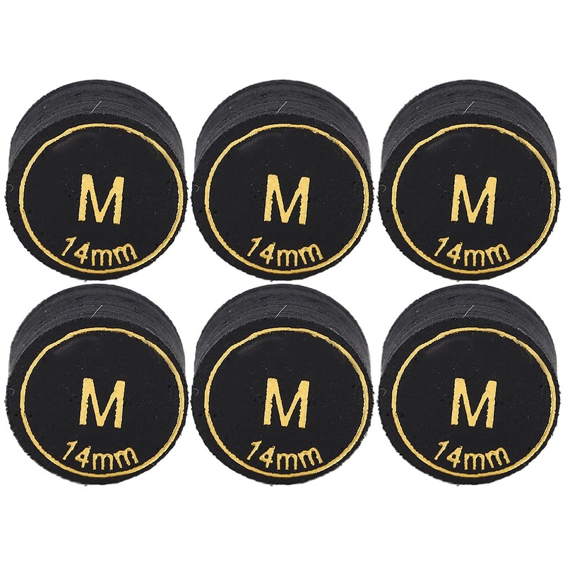 POENVFPO Pack of 6 14 mm Billiard Cue Tips, Professional