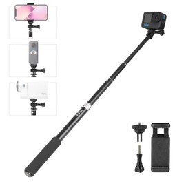 HSU Extendable Selfie Stick, Waterproof Hand Grip for GoPro Hero 13/12/11/10/9/8/7/6/5/4/3, Handheld Monopod Compatible with Cell Phones and Other Action Camera