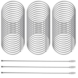 Heclia Wire Keychain Cable 50 PCS Stainless Steel Key Rings Large Silver Keys Ring Loop Holders Heavy Duty Tag Keepers Luggage Tag Loops for Keyrings Key Tags Luggage Tags Kitchen Utensils 5.9 Inches