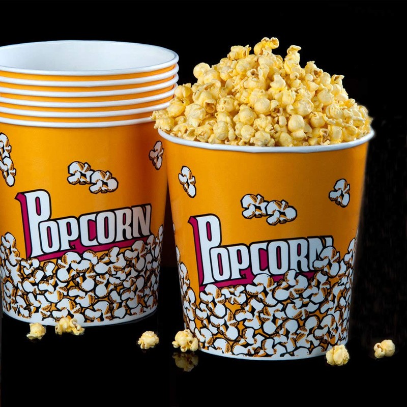 Novelty Place Retro Style Plastic Popcorn Containers for Movie Night