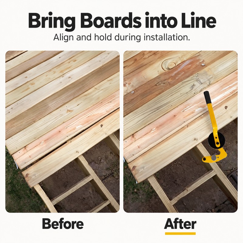 Deck Straightening Tool for Board Alignment – Metal Warping Fixer