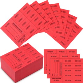 Kosiz 300 Sheets Raffle Tickets Sheets Hold This Stub Chinese Auction Tickets Basket Raffle Tickets for Silent Events Fundraiser Classroom School Prize (Red,10 Bid)
