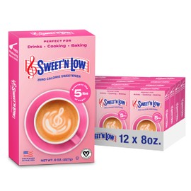 Sweet'N Low Zero Calorie Bulk Sweetener, 8 oz. Box, 12 Pack, Granulated Sugar Substitute for Baking, Coffee, Tea and More, Kosher & Gluten Free, Low Glycemic Index