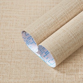Guvana Grasscloth Peel and Stick Wallpaper Beige Textured Contact Paper Modern Removable Self Adhesive Wall Paper Thicken Fabric Faux Linen Wallpaper for Bathroom Living Room Cabinets 78.7inx15.7in