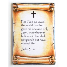John 3:16 Bible Verse Fridge Magnet (2 x 3 inches)