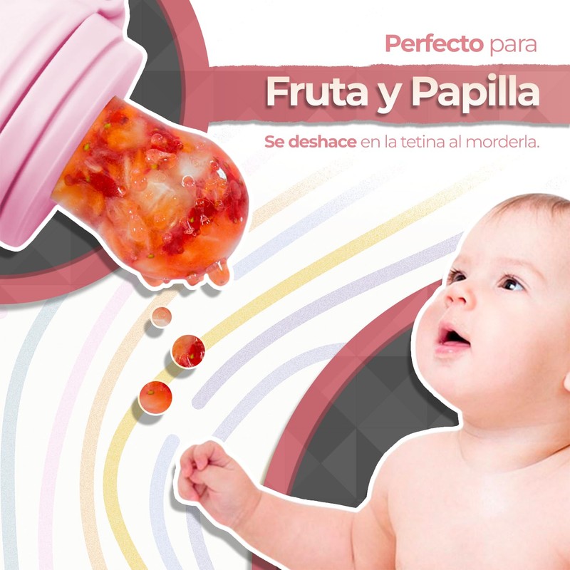 Chupón Para Fruta Y Papilla con Seguro Y Tapa Dibujos