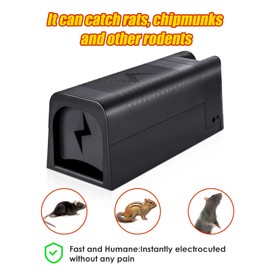 Electric Mouse Trap Zapper Mice Traps for House Indoor Kill,Effective Electric Rat Trap Outdoor,Rechargeable Reusable and No Touch Rodent Control for Home Apartment Attic Garage Use