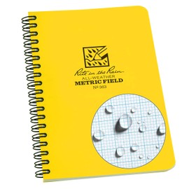 All Weather Side Spiral Notebook, 4 5/8" x 7", Yellow Cover, Metric Field Pattern (#363)
