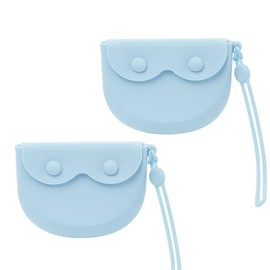 Funda de retención de silicona con cordón, paquete de 2 soportes de retención de viaje portátil con orificios de ventilación para niñas, mujeres, niños, viajes, dentadura nocturna