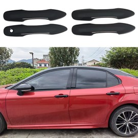 AOKIO Glossy Black Exterior Door Handle Cover Trim for Toyota Camry Accessories 2018 2019 2020 2021 2022 2023 2024 2025 Without Smart Keyhole