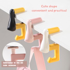 GCFTIFF 3-Pack Foldable & Non-Slip Bag Hanger,Detachable Folding Table Hook,Cute Duck Shaped Design,Bag Clamp & No-Drill Purse Hook for Table,for School/Office Desk Storage & Organization