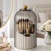 360° Rotating Makeup Brush Holder Organizer with Clear Cover –