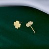 Reffeer Solid 925 Sterling Silver Tiny Clover Earrings Stud for