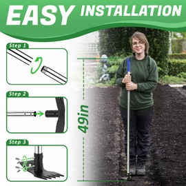 Viscogrip Weed Puller Tool with Long Handle - Heavy Duty Manual Weed Remover Tool，2 in 1 Weeding Rake & Garden Hoe, Garden Uprooting Tool for Yard, Lawn and Patio
