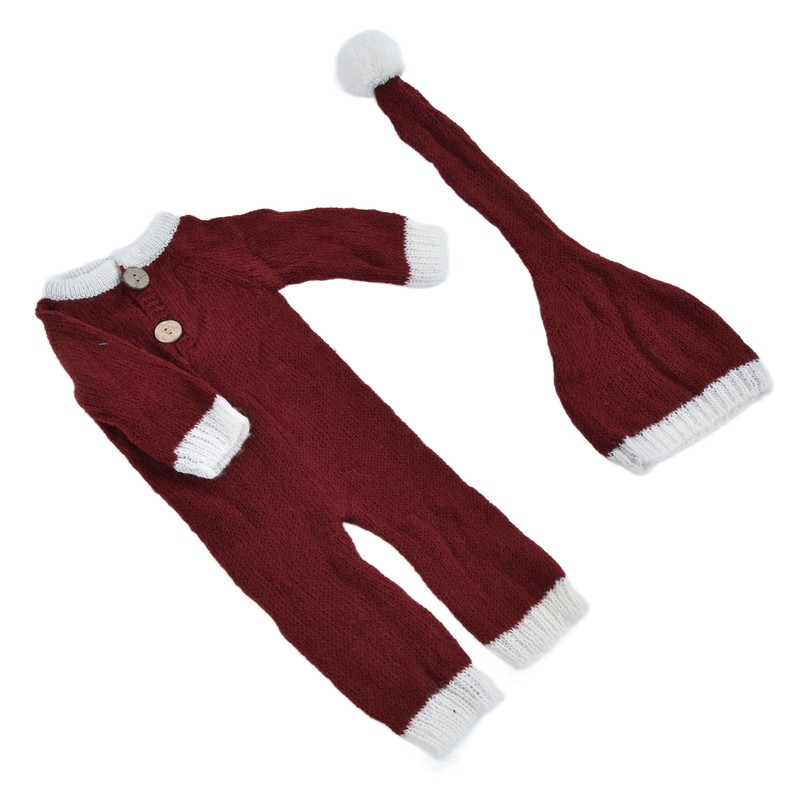 Breathable Baby Photography Photo Props Set Soft Mohair Jumpsuits Hat
