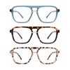 AMOMOMA 3 Pack Trendy Aviator Reading Glasses for Women Men