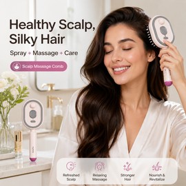 Hair Care Spray Massage Comb for Scalp Care – Refillable Atomizing Brush for Daily Hair Styling