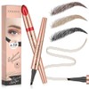 Eyebrow Pen - Eyebrow Pencil Magical Upgraded Eye Brow Pencils for Women with 4-Fork-Tip, Precise Brush for Hair-Create Natural Hair, Eye Makeup Long, Microblading Eyebrow Pen(Dark Brown)