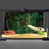 MIRRORANG 120x46cm Tropischer Dschungel Terrarium Hintergrund Grün Riesiger Baum Reptil