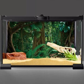 MIRRORANG 120x46cm Tropischer Dschungel Terrarium Hintergrund Grün Riesiger Baum Reptil Lebensraum Hintergrund Regenwald Aquarium Hintergrund