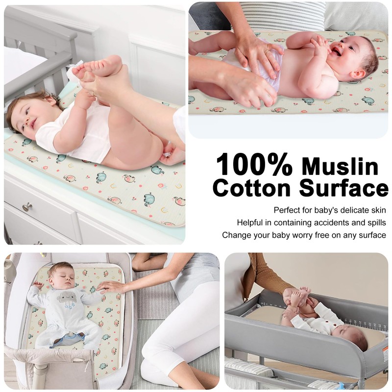 Baby Diaper Changing Pad, 19.7"x25.6" Waterproof Changing Pad Liners with