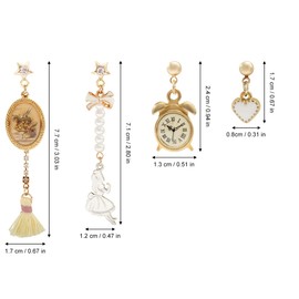 Mecool 4Pcs Vintage Dangle Earrings Bohemian Drop Dangle Earrings Set Boho Asymmetric Tassel Retro Earrings For Women