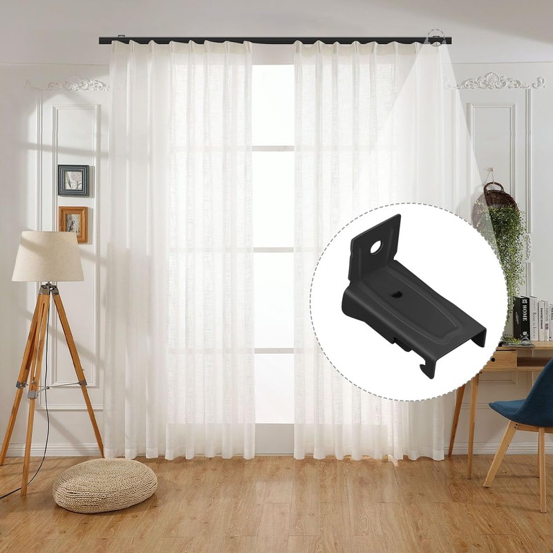 Curtain Track Brackets, Curtain Track Wall Mounting Hardware Black Curtain