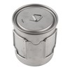 Outdoor Drinking Cup with Foldable Handle Titanium Mug with Lid