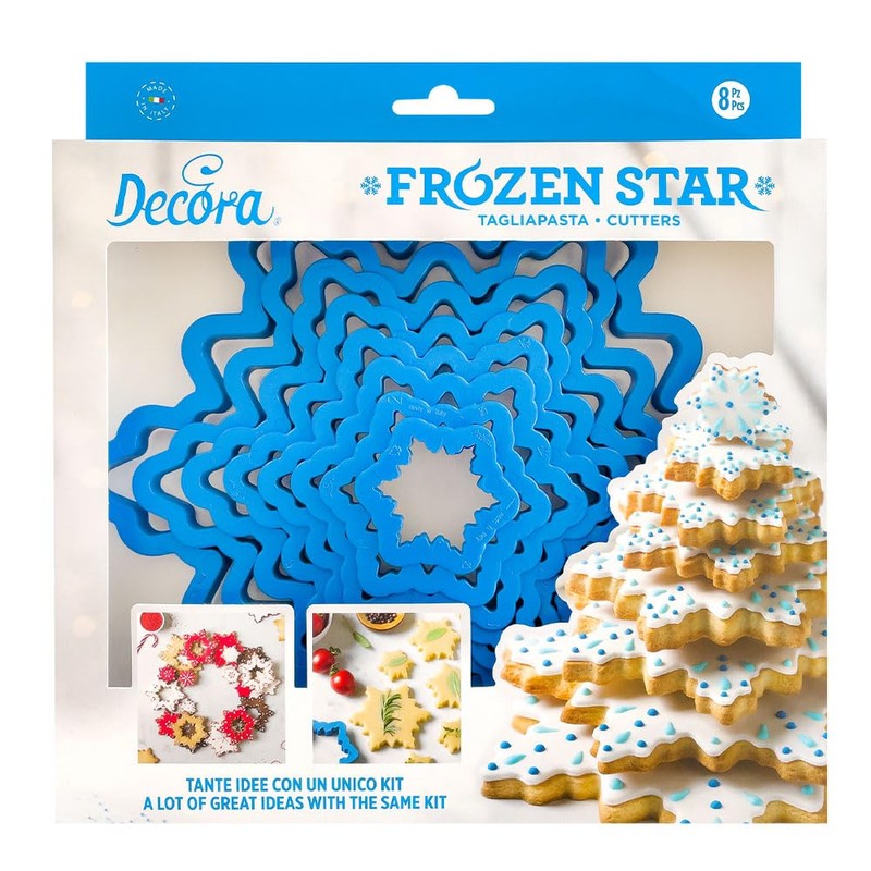 Decora 0255250 Set of 8 Ice Star Tree Cookie Cutters