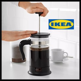 IKEA UPPHETTA  34oz French press coffee maker, glass, stainless steel, NEW