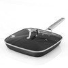 MsMk Square Grill Pan with Lid, 9.5 Inch Titanium and