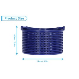 Jwthee Swimming Pool Filter Basket, Swimming Pool Replacement Skimmer Basket, Pool Skimmer Basket, Pool Filter Basket, Skimmer Baskets with Handle for Removing Leaves and Debris, Diameter: 14cm
